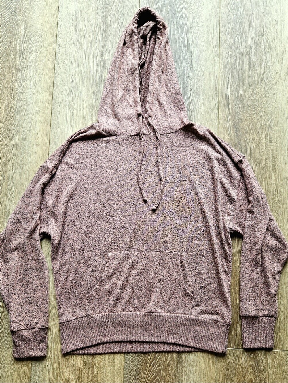 Women's Active USA Mauve Pink Lightweight Soft Cozy Sweatshirt Hoodie Loose Fit